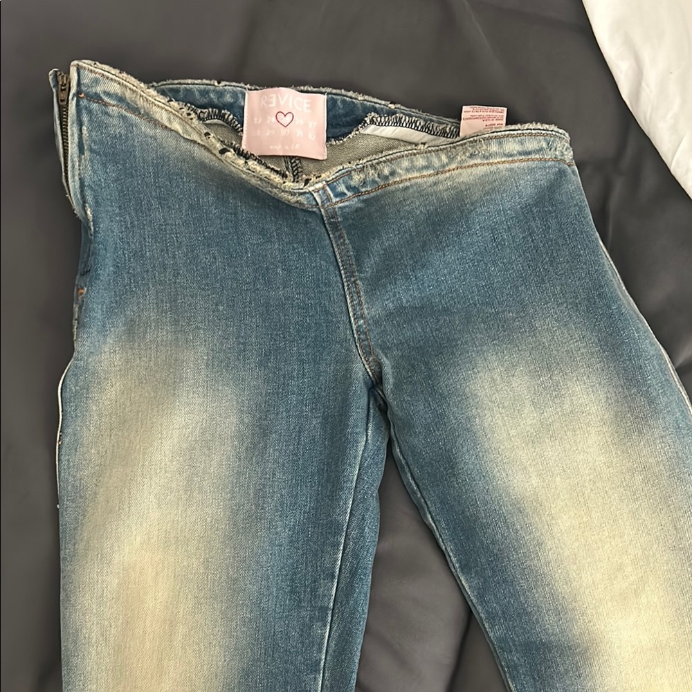 Blue Skinny Jeans with Faded Vintage Look